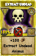 Wizard101 Myth spell card: Extract Undead, Spell ID 18158