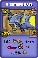 Wizard101 Storm spell card: Lightning Bats, Spell ID 18054