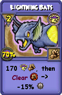 Wizard101 Storm spell card: Lightning Bats, Spell ID 18055