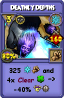 Wizard101 Ice spell card: Deathly Depths, Spell ID 18031