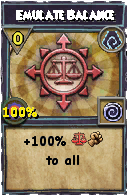 Wizard101 Shadow spell card: Emulate Balance, Spell ID 18007