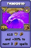 Wizard101 Storm spell card: Thunderbird, Spell ID 18080
