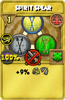 Wizard101 Balance spell card: Spirit Spear, Spell ID 18008