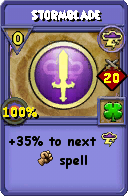 Wizard101 Storm spell card: Stormblade, Spell ID 18060